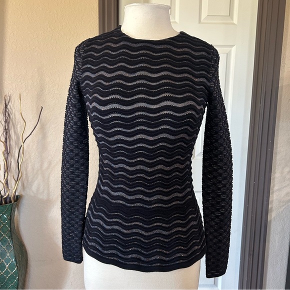Tory Burch Lorex Wool Navy Blue Sweater - Picture 3 of 11